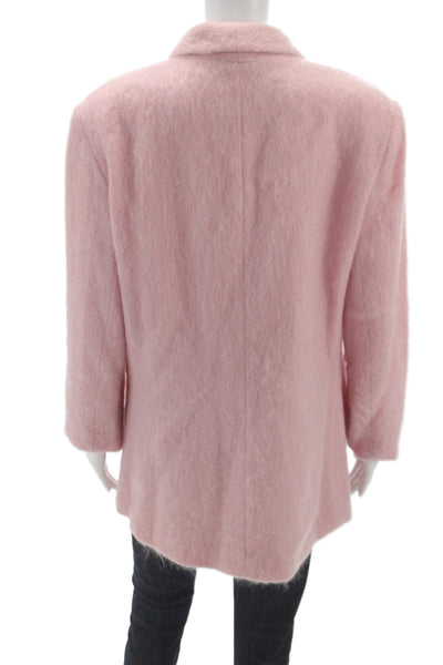 Nicole Summers Women Pink 97% Mohair Wool Basic Jacket Long Sleeve Size 12