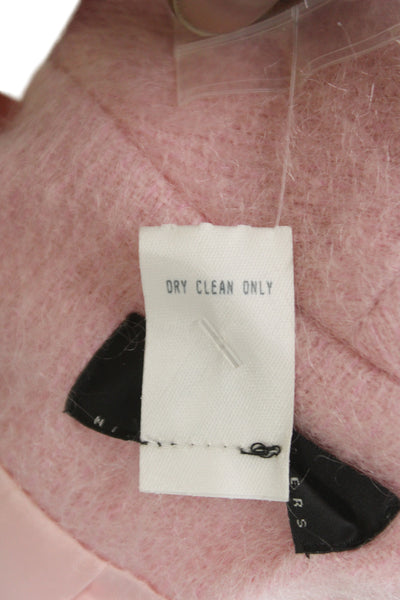 Nicole Summers Women Pink 97% Mohair Wool Basic Jacket Long Sleeve Size 12