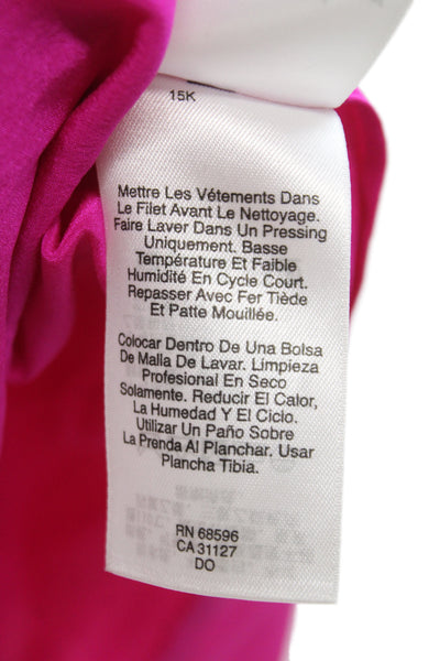 DKNY Womens Shift Dress Pink Scoop Neck Silk Sleeveless Pullover Size M
