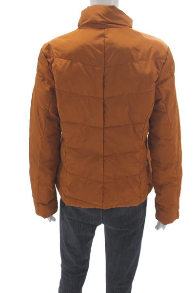 Cole Haan Women Brown Puffer Jacket Polyester Long Sleeve Petites Size S