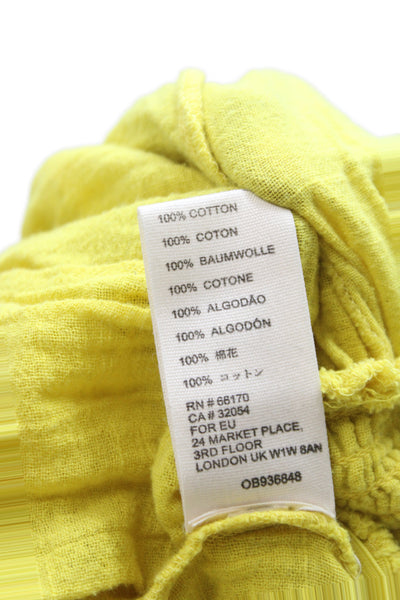 We The Free Women Cropped Off Shoulder Cotton Blouse Yellow Size XS