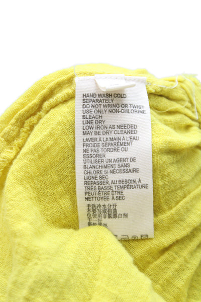 We The Free Women Cropped Off Shoulder Cotton Blouse Yellow Size XS