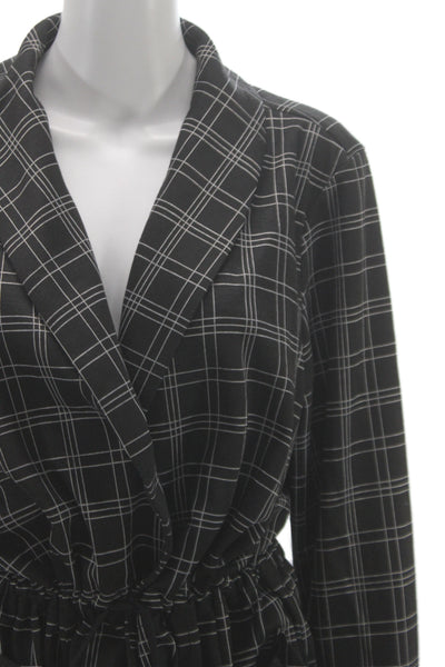 Liverpool Los Angeles Women Black Plaid Kimono Blazer Size XL