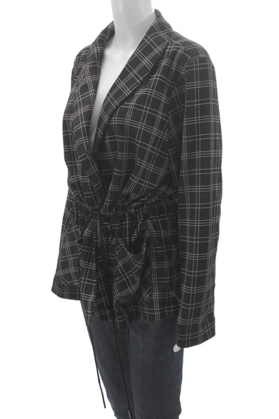 Liverpool Los Angeles Women Black Plaid Kimono Blazer Size XL