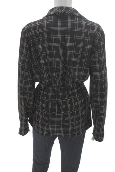 Liverpool Los Angeles Women Black Plaid Kimono Blazer Size XL