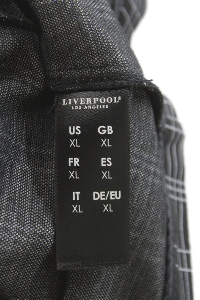 Liverpool Los Angeles Women Black Plaid Kimono Blazer Size XL