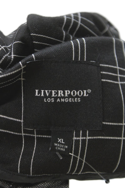 Liverpool Los Angeles Women Black Plaid Kimono Blazer Size XL
