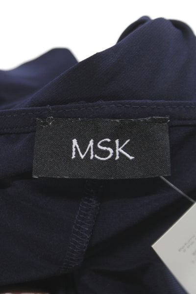 MSK Womens Shift Dress Blue Scoop Neck Short Sleeve Polyester Size S