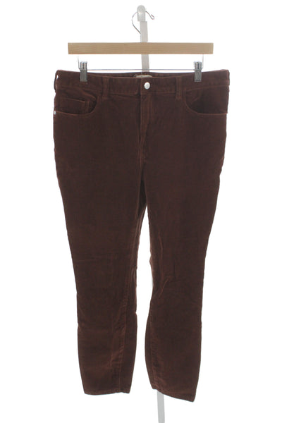 Pilcro Anthropologie Women Brown Ankle Pants 97% Cotton Size 32