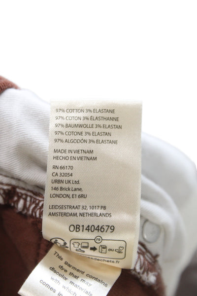 Pilcro Anthropologie Women Brown Ankle Pants 97% Cotton Size 32