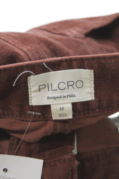 Pilcro Anthropologie Women Brown Ankle Pants 97% Cotton Size 32