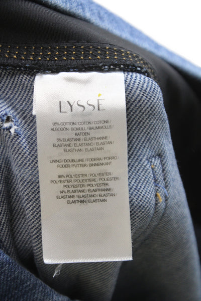 Lysse Women Capri Leggings Black Striped Cotton Athleisure Size XL