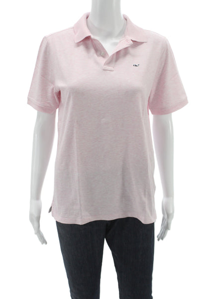 Vineyard Vines Women Pink Basic Polo Short Sleeve Collared Size XL