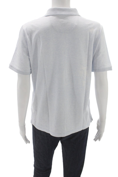 Vineyard Vines Womens Polo Collared Button Solid Blue Short Sleeve Size XL