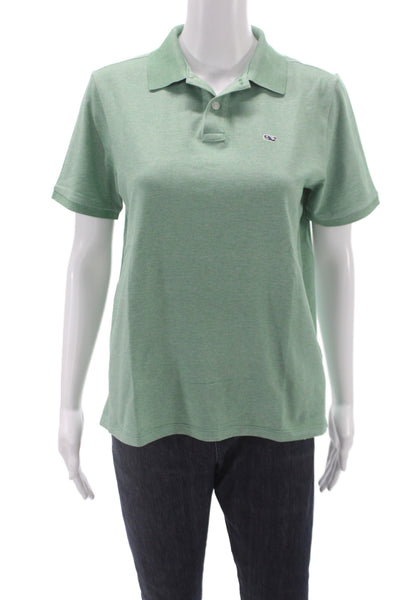 Vineyard Vines Mens Polo Shirt Green Collared Short Sleeve Cotton Blend Size XL