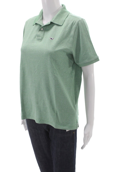 Vineyard Vines Mens Polo Shirt Green Collared Short Sleeve Cotton Blend Size XL