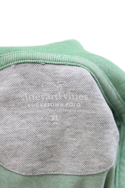 Vineyard Vines Mens Polo Shirt Green Collared Short Sleeve Cotton Blend Size XL