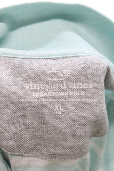 Vineyard Vines Women Basic Striped Collared Short Sleeve Polo Green Size XL