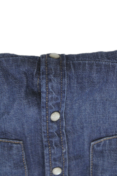 Polo Ralph Lauren Childrens Girls Denim Button Down A Line Dress Blue Size 4T