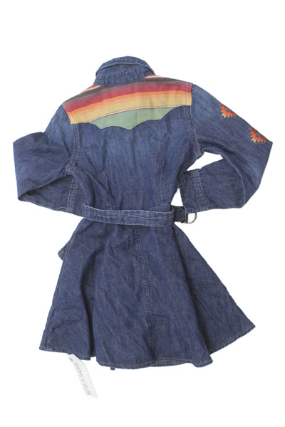 Polo Ralph Lauren Childrens Girls Denim Button Down A Line Dress Blue Size 4T