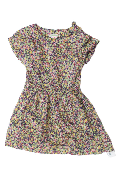 Bonpoint Childrens Girls Floral Print A Line Dress Multi Colored Size 6