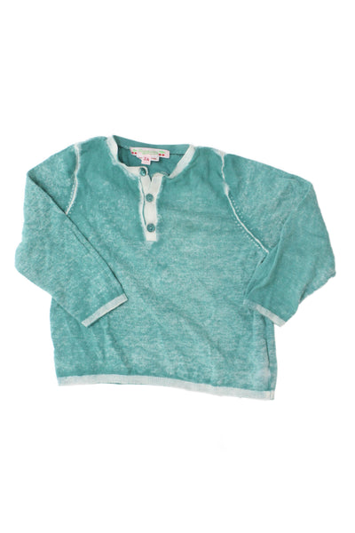 Bonpoint Childrens Girls Long Sleeves Sweater Blue Cotton Size 2