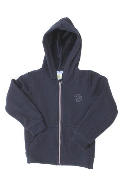 Jacadi Childrens Boys Full Zipper Hooded Sweater Navy Blue Cotton Size 8