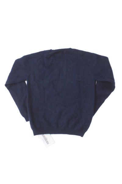 Lingua Franca Childrens Girls Cashmere Long Sleeves Sweater Navy Blue Size 4