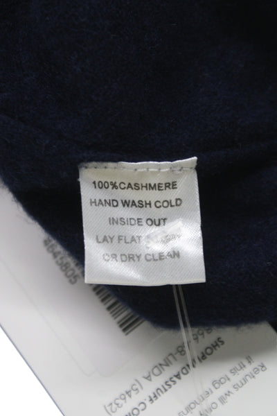 Lingua Franca Childrens Girls Cashmere Long Sleeves Sweater Navy Blue Size 4