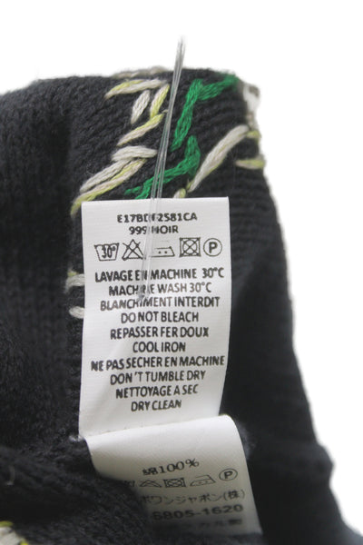 Bonpoint Childrens Girls Floral Embroidered Cardigan Sweater Black Size 2