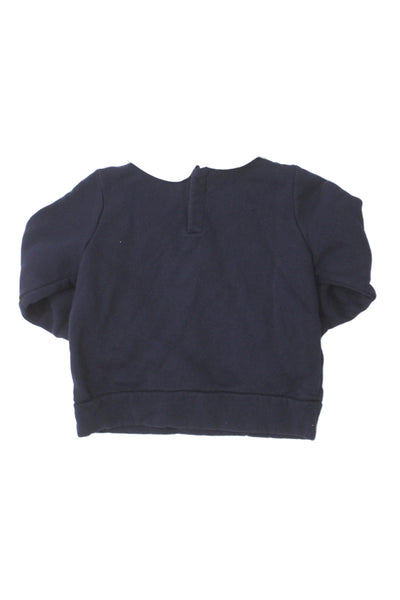 Jacadi Childrens Girls Collared Sweatshirt Navy Blue Red Cotton Size 6
