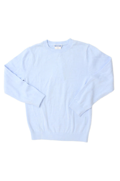 Jacadi Childrens Girls Long Sleeves Crew Neck Sweater Sky Blue Cotton Size 8