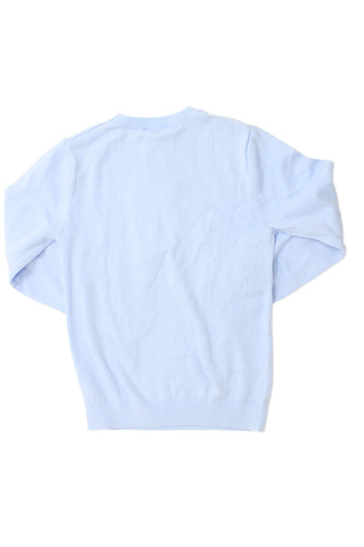 Jacadi Childrens Girls Long Sleeves Crew Neck Sweater Sky Blue Cotton Size 8