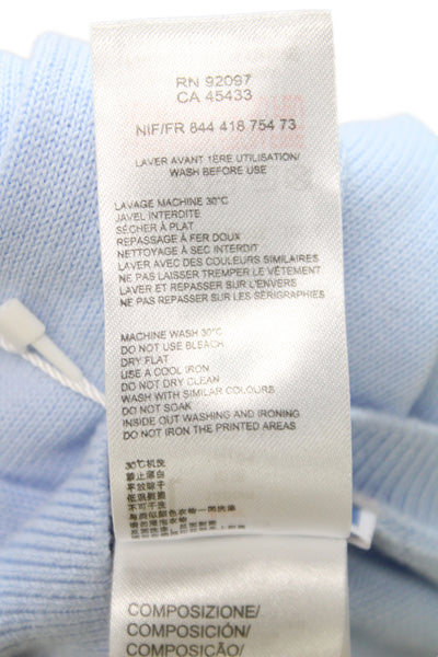 Jacadi Childrens Girls Long Sleeves Crew Neck Sweater Sky Blue Cotton Size 8
