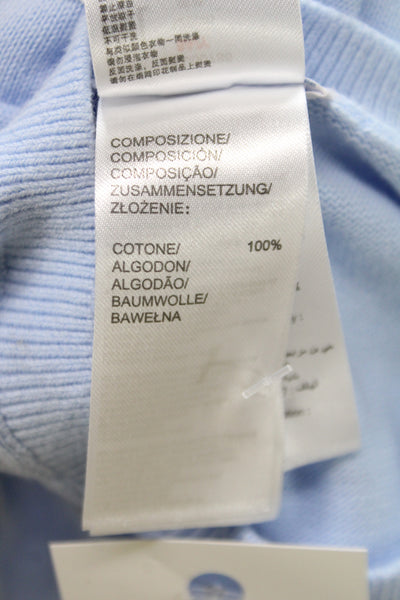 Jacadi Childrens Girls Long Sleeves Crew Neck Sweater Sky Blue Cotton Size 8