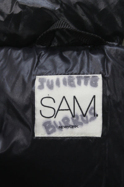 SAM Childrens Girls Full Zipper Puffer Jacket Black Size 4