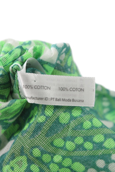 Poupette St. Barth Womens Green Floral Halter Tunic Size S