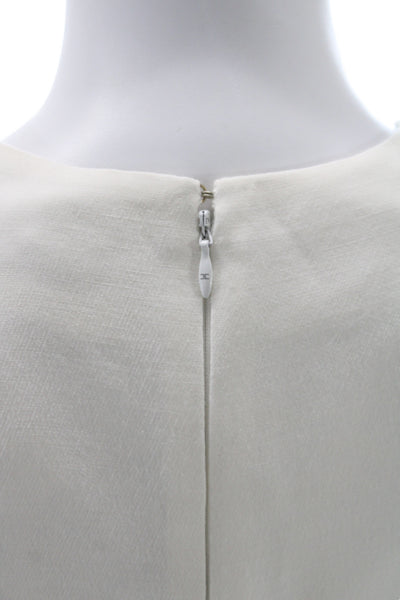 Elisabetta Franchi Women Pencil Dress Ivory V Neck Zip Size 38