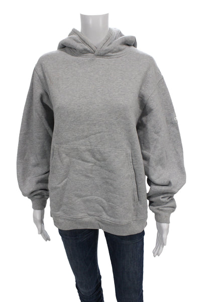 Alo Women Pullover Hoodie Gray High Neck Long Sleeve Size XS