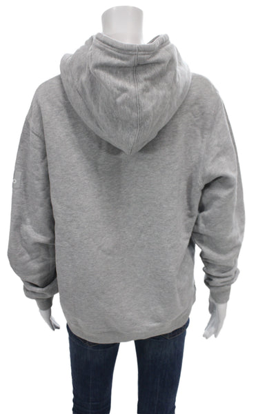 Alo Women Pullover Hoodie Gray High Neck Long Sleeve Size XS
