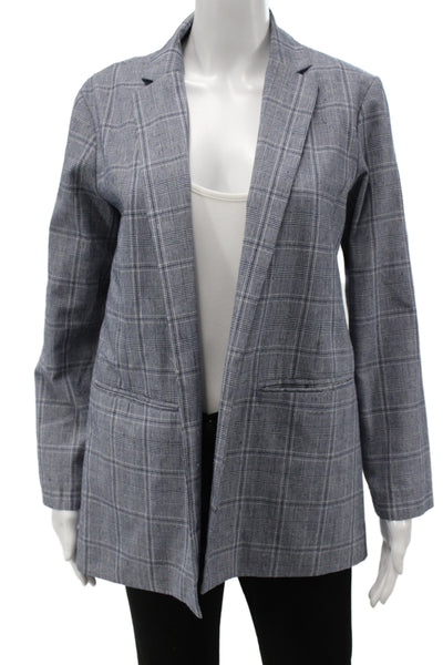 Cupcakes And Cashmere Womens Basic Jacket Gray Plaid Polyester Size S