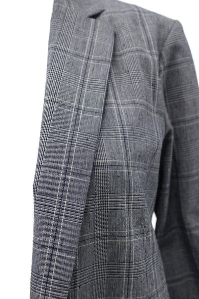 Cupcakes And Cashmere Womens Basic Jacket Gray Plaid Polyester Size S