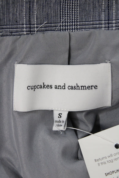 Cupcakes And Cashmere Womens Basic Jacket Gray Plaid Polyester Size S