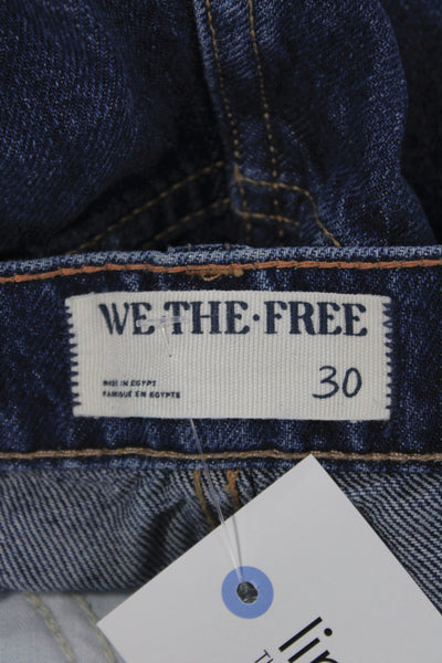 We The Free Womens Wide Leg High Rise Blue Jeans Size 30