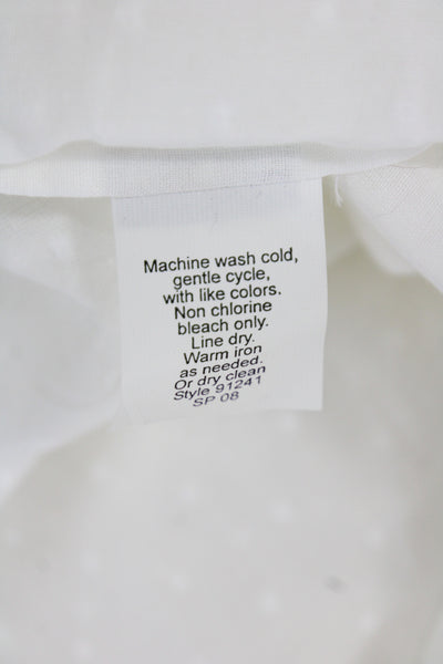 J Crew Womens Wrap Dress White V-Neck Short Sleeve Knee Length Cotton Size 4
