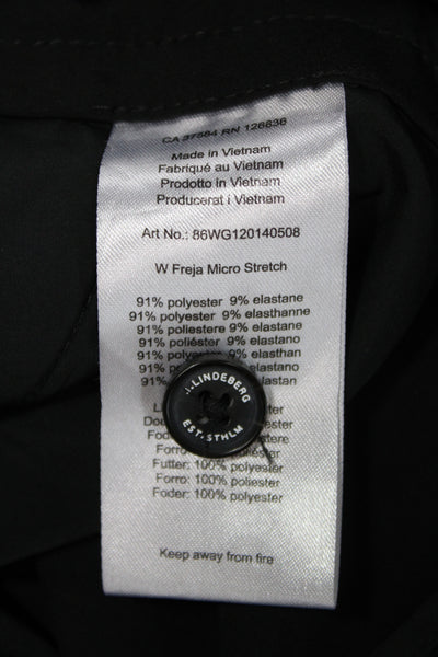 J Lindeberg Womens Black Golf Polyester Pants Button Inseam 27 Size 28
