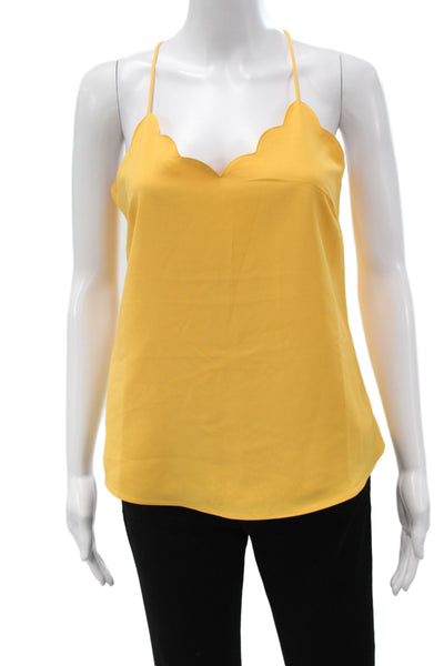 J Crew Womens Yellow Spaghetti Strap Camisole Scoop Neck Polyester Size 0