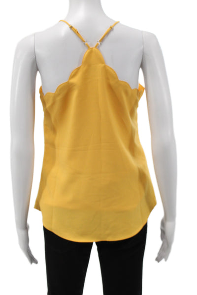 J Crew Womens Yellow Spaghetti Strap Camisole Scoop Neck Polyester Size 0