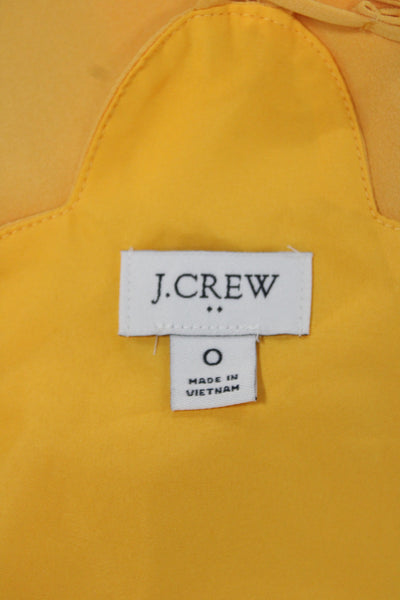 J Crew Womens Yellow Spaghetti Strap Camisole Scoop Neck Polyester Size 0