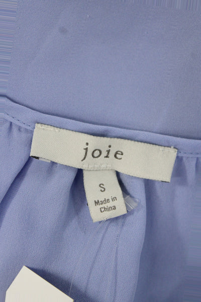 Joie Womens Basic V-Neck Button Solid Long Sleeve Blouse Size S